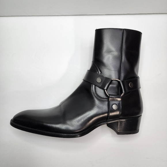 Saint Laurent Men's Wyatt Leather Harness Boots **Great Pre-owned Condition** - Picture 5 of 16